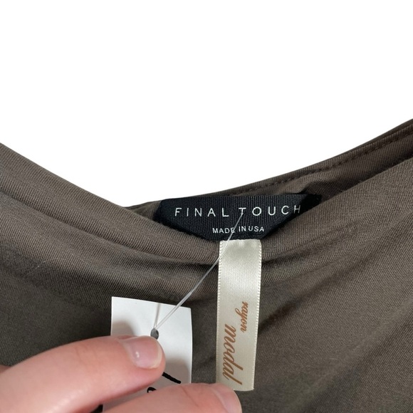 NWT Final Touch Asymmetrical One Sleeve Modal Blouse in Brown Size M - Picture 4 of 10